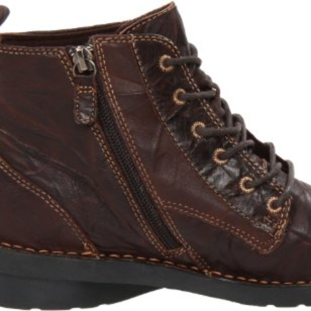 Clarks Women's Nikki North Brown Textured Leather Lace-Up Ankle Boots 10 - Picture 7 of 8